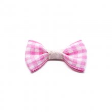 Tygrosett - Rutig - Vit/Rosa - 3 x 1,5 cm